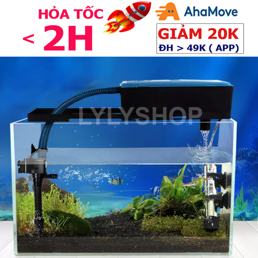 Combo máy bơm, máng lọc, RS - 188 cho hồ cá cảnh