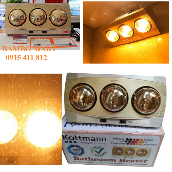 ĐÈN SƯỞI NHÀ TẮM 3 BÓNG KOTMAN