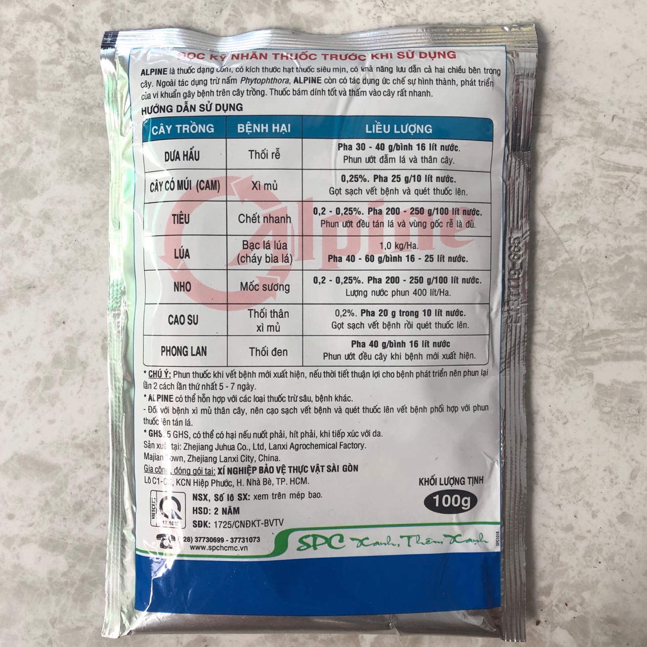 Chế phẩm trừ bệnh phong lan Alpine 100g