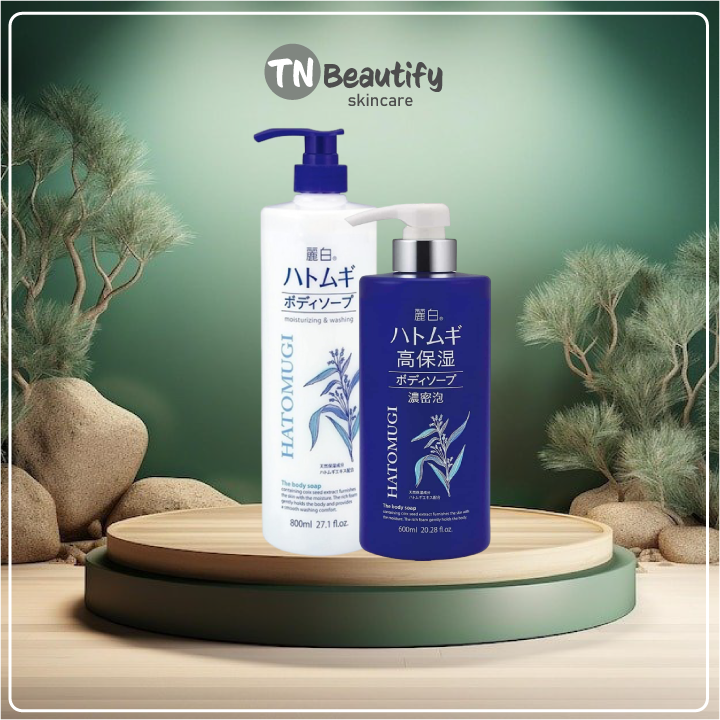 Sữa Tắm Trắng Da Hạt Ý Dĩ Hatomugi Moisturizing Washing 800ml