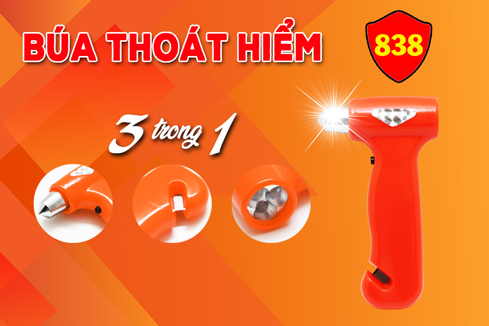 [HCM]Búa thoát hiểm 3 trong 1 màu đỏ