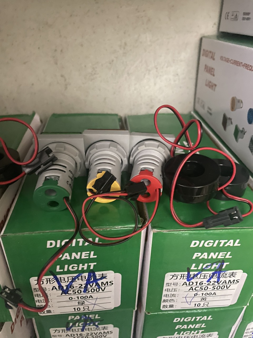 Đèn Báo Vuông Hiển Thị Volt, Ampe, 220V, 100A.