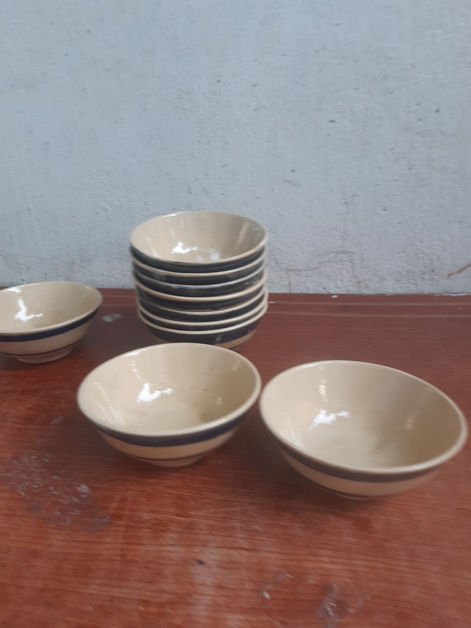 Chén bún đậu mắm tôm viền xanh 10 cái