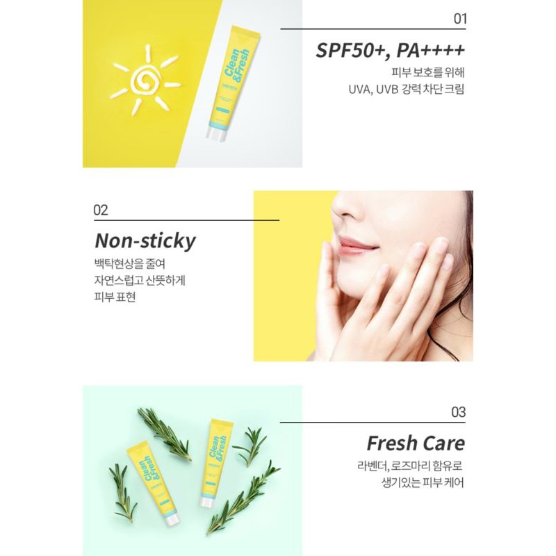[HCM]Kem Chống Nắng Eunyul Clean & Fresh Sunscreen SPF 50+ PA++++