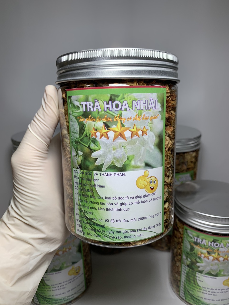 Trà hoa nhài, hoa nhài sấy lạnh hộp 100g, giảm cân, thanh nhiệt, an thần, thanh nhiệt, đẹp da