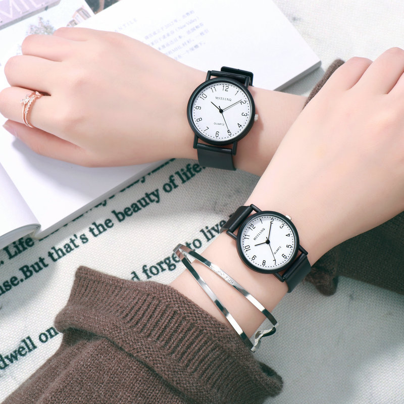 Đồng Hồ Cặp Đôi Cao Su MSTIANQ Phong Cách Hàn Quốc