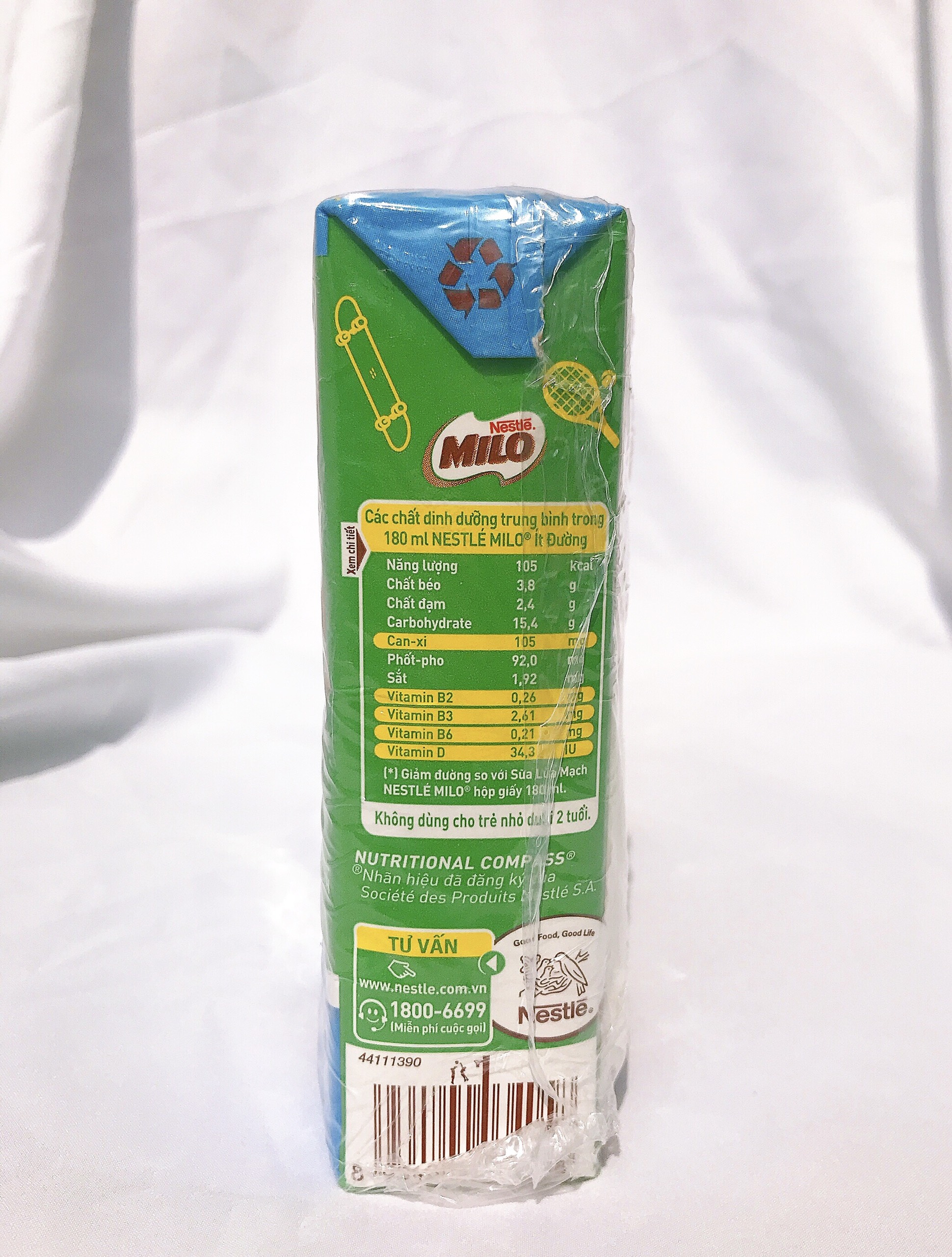 [THÙNG] Sữa Milo ít đường 180ml 48 hộp