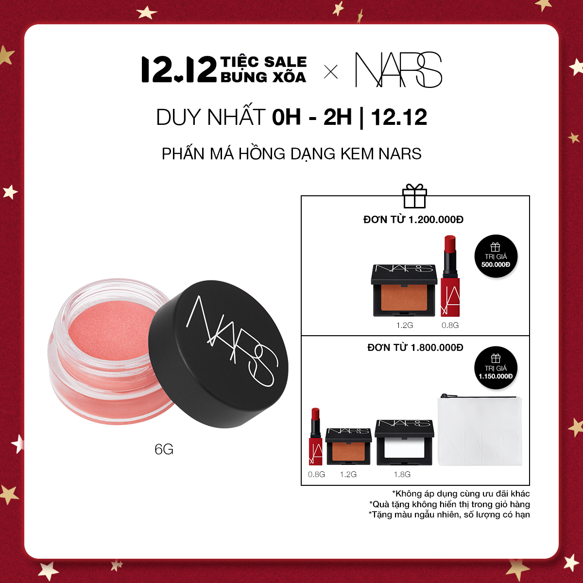 [20H 06-08.07 | QUÀ TẶNG ĐẾN 450K] Phấn má hồng dạng kem NARS Air Matte Blush 6g