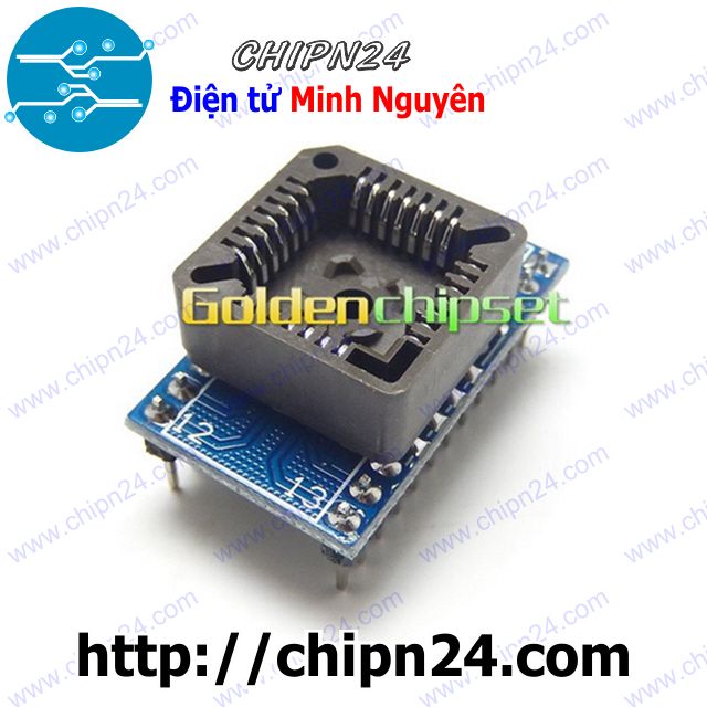 [1 cái] (F25) Đế chuyển PLCC28 sang DIP24