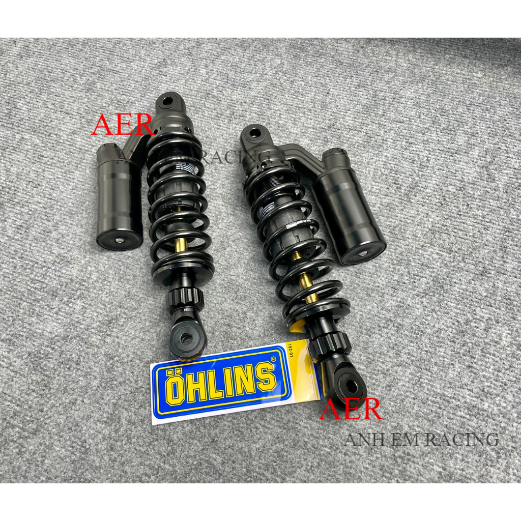 Phuộc sau Ohlins bình dầu gắn Wave - Sirius phuộc đen ti vàng