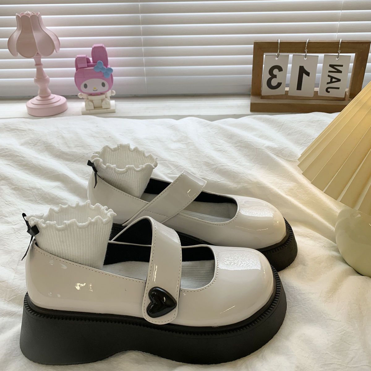 Lion Soul Mall【Free Shipping Miễn phí vận chuyển】
 2023 thời trang hàn quốc mới phiên bản Nhật Bản mỏng đáy dày ống dày giày da nhỏ dễ thương Mary Jane đơn giày nữ