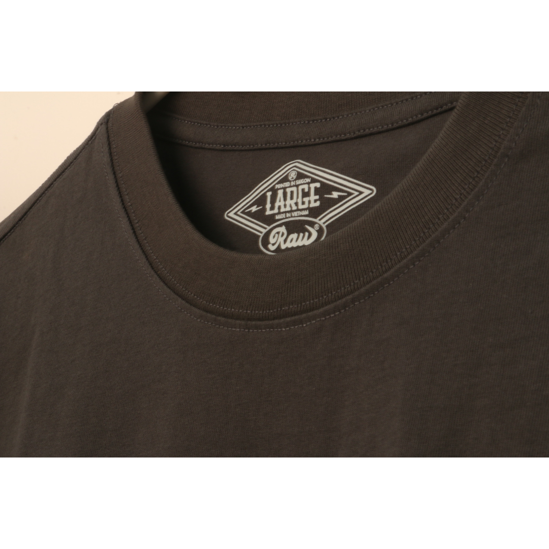 Áo thun Raw thêu basic vải thun cotton thoáng mát 4 chiều ArrowShop