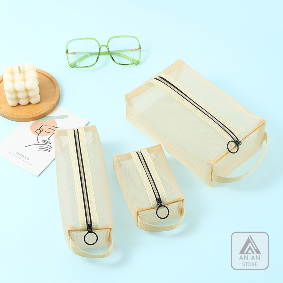 Túi Lưới Đựng Mỹ Phẩm Trang Điểm , Đồ Dùng Du Lịch Hình Hộp
