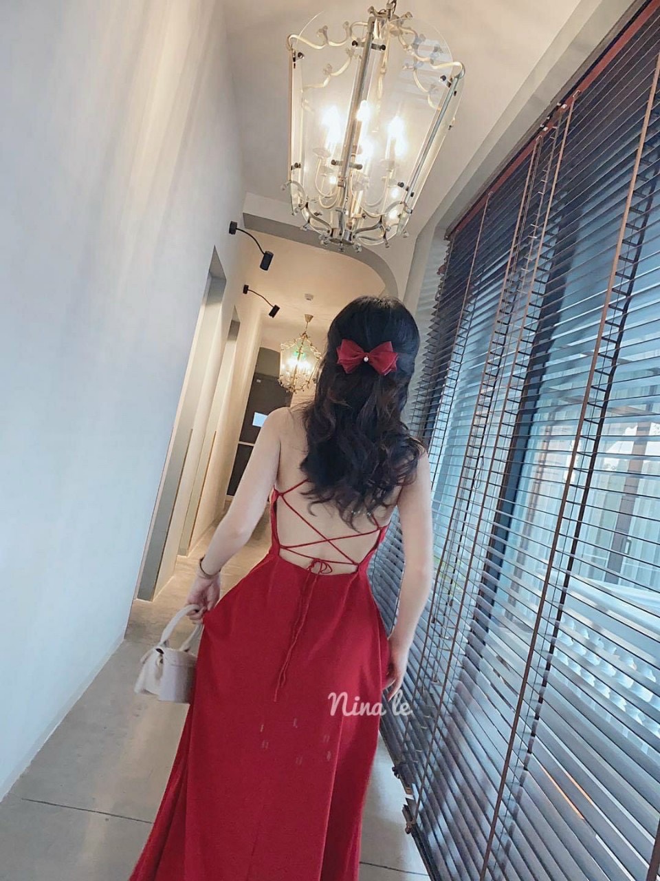 đầm lụa đan dây lưng hàng thiết kế xinh lung linh ld22