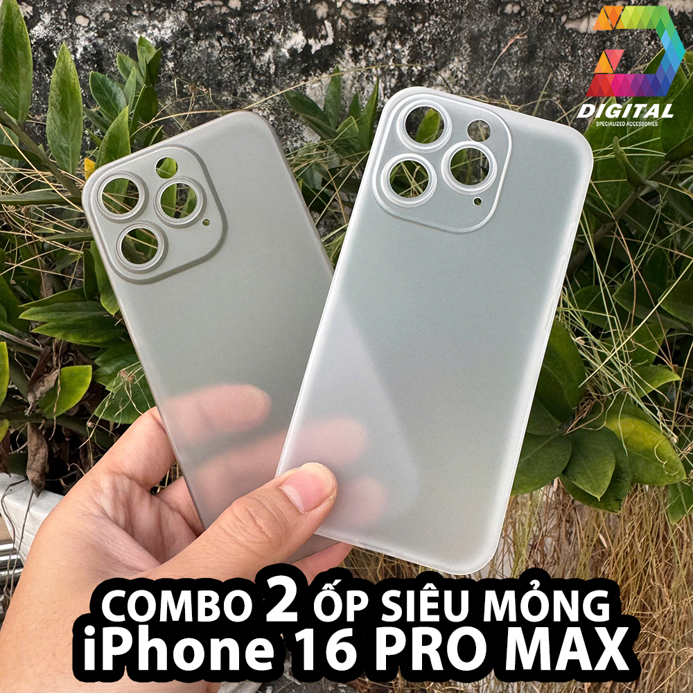 Combo 2 Ốp Lưng Trong Nhám Unibody iPhone 16 Pro Max Siêu Mỏng