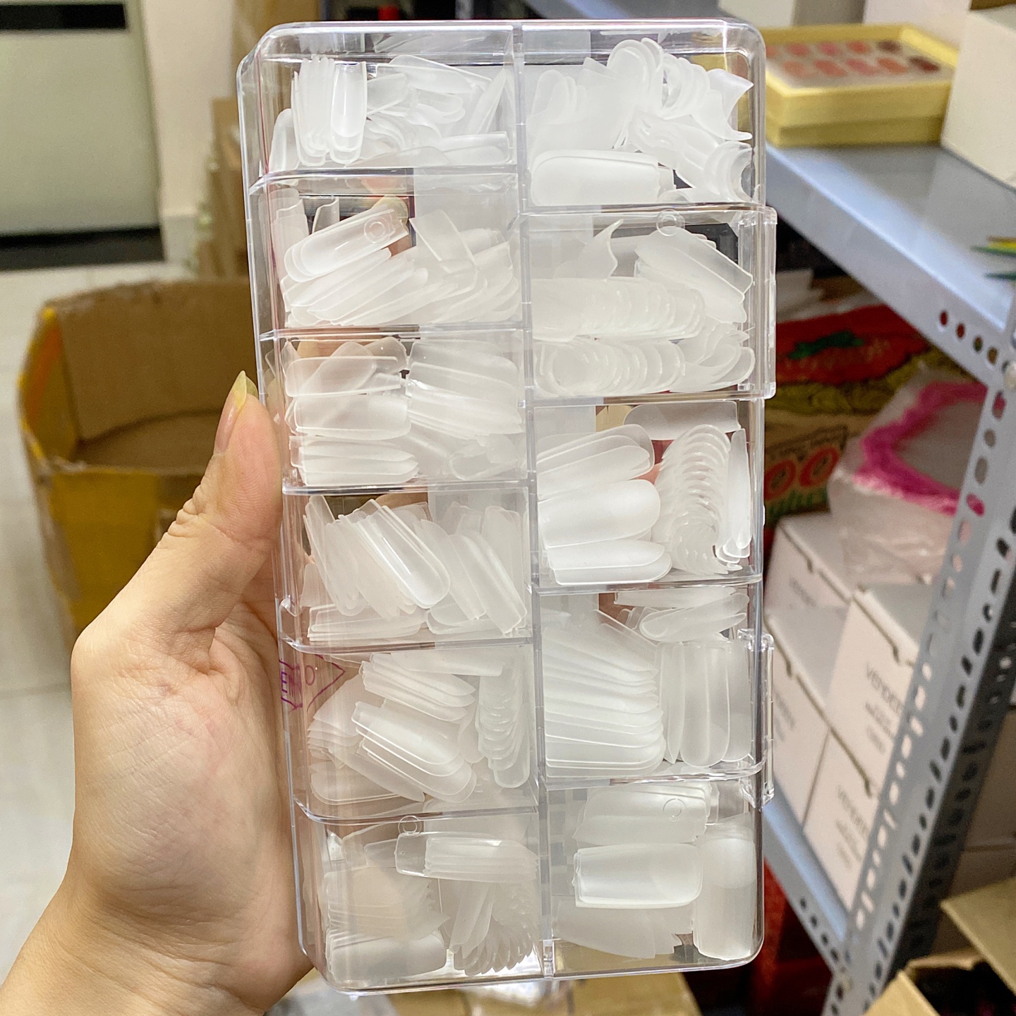 Móng Up HSM Nhám Phom Vuông Màu Đục , Trong - Mini Nails
