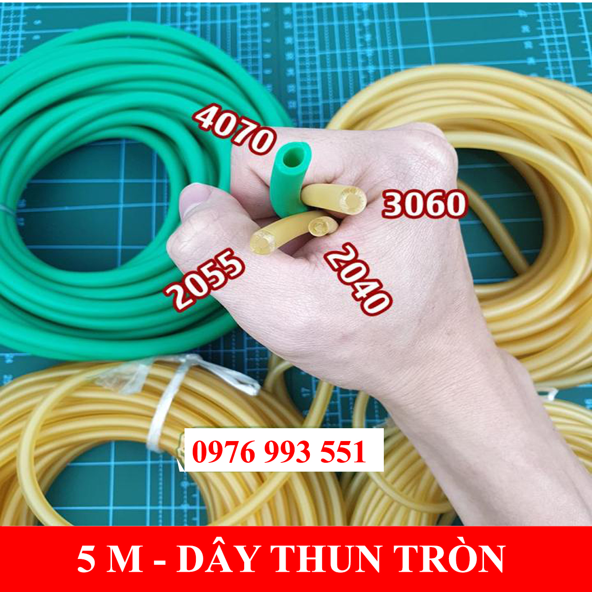 5 M Dây thun tròn,dây cao su tròn