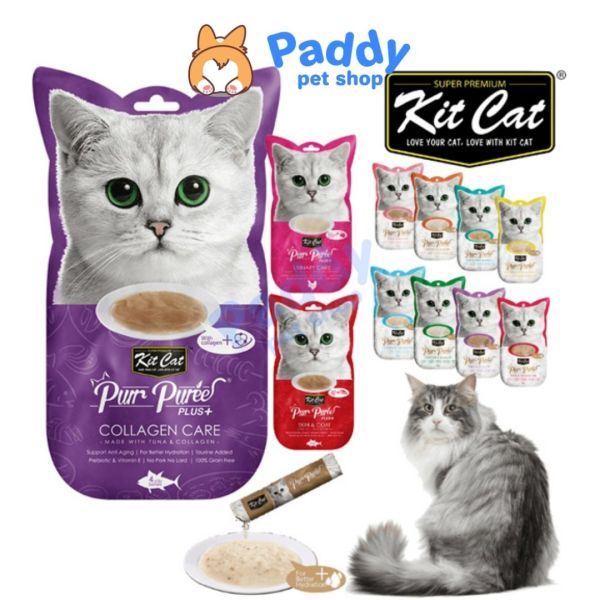 Súp Thưởng Kit Cat Purr Puree Chăm Sóc Sức Khỏe Cho Mèo 60g (Túi 4 tuýp)
