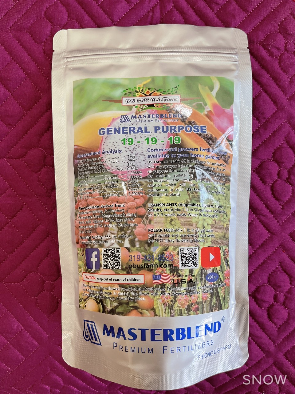 Phân bón Masterblend 19-19-19 (size 500 gram)