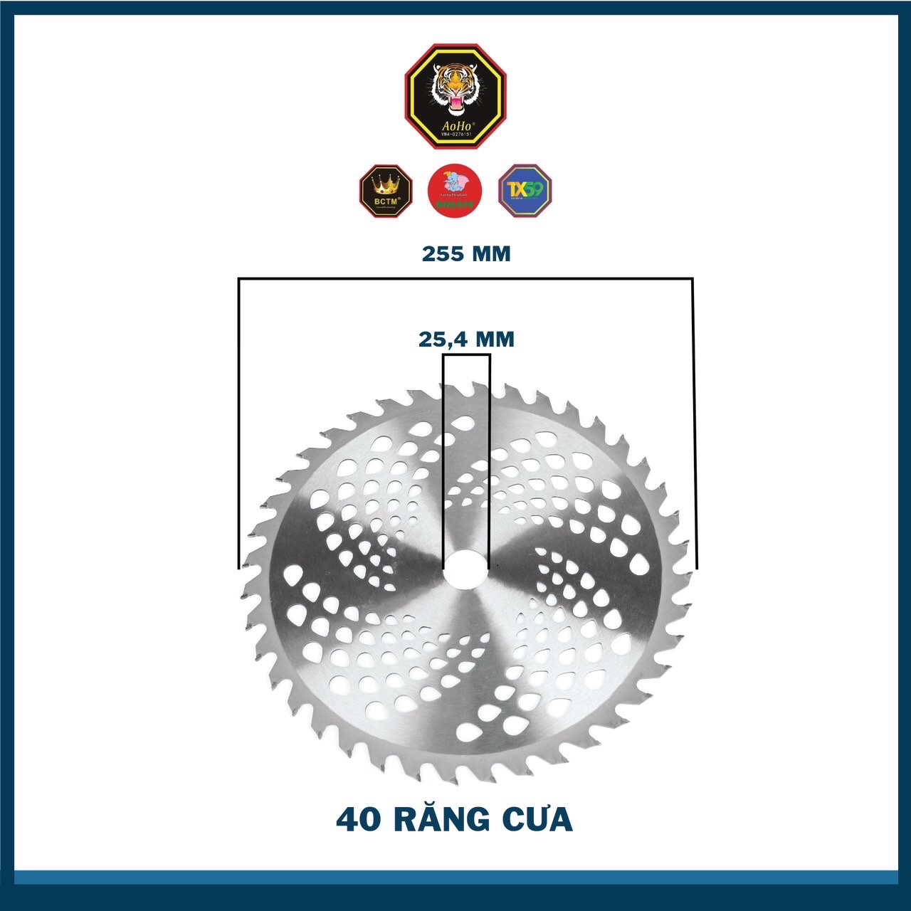 LƯỠI CẮT CỎ HỢP KIM - AOHO - LƯỠI TRÒN SẮT BÉN