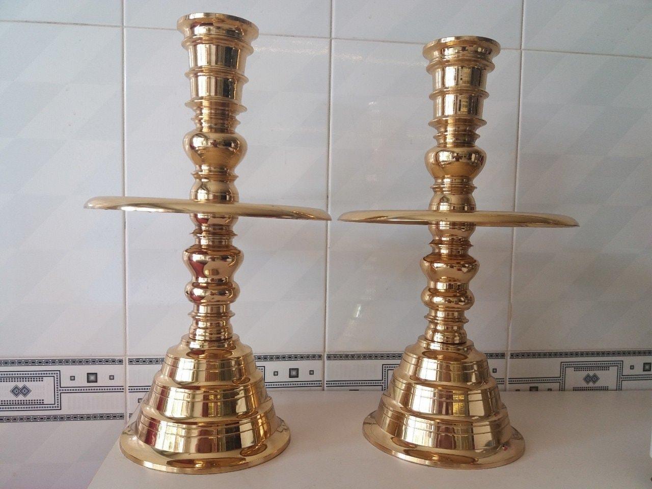 Chân nến trơn bằng đồng 35cm