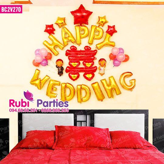 Bộ chữ happy wedding