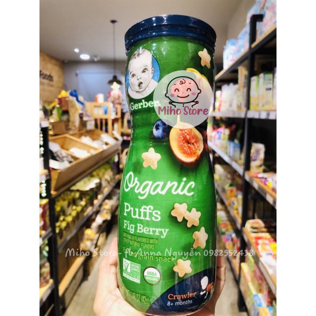 (Mẫu mới nắp trắng) Bánh ăn dặm ngũ cốc organic Gerber