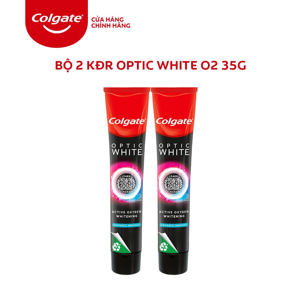 [HB gift] Bộ 2 Kem đánh răng Colgate Optic White O2 35g/tuýp