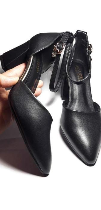 [SALE] Sandal Da Lì Bít Mũi Hở Eo Đế Vuông 6 Phân