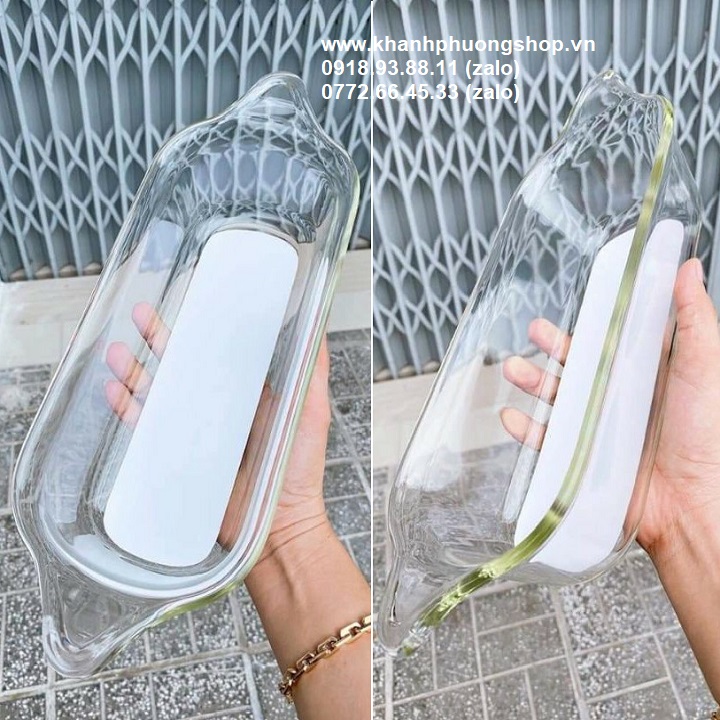 [HCM]khay thủy tinh 1300ml - khay thủy tinh lock&lock