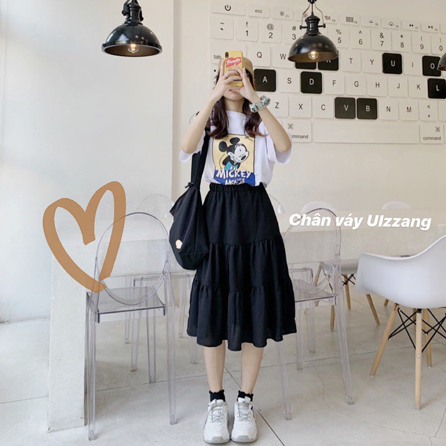 {EVACICI}Chân váy voan tầng 2 lớp