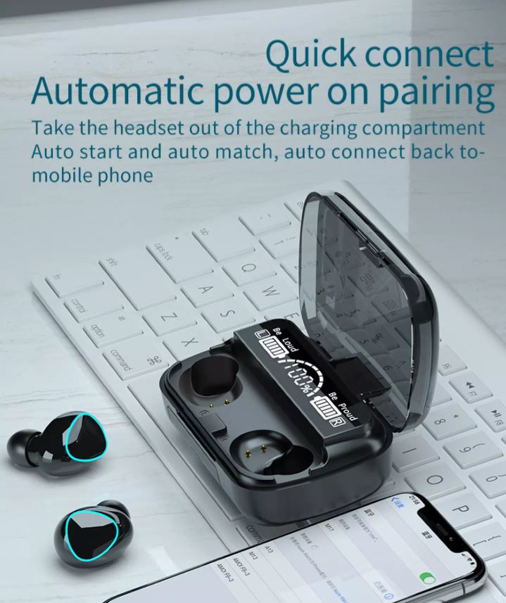 Tai nghe bluetooth 5.1 không dây pin trâu M10 pro điều khiển cảm ứng chống ồn nghe nhạc thể thao tái tạo âm thanh 360 có mic