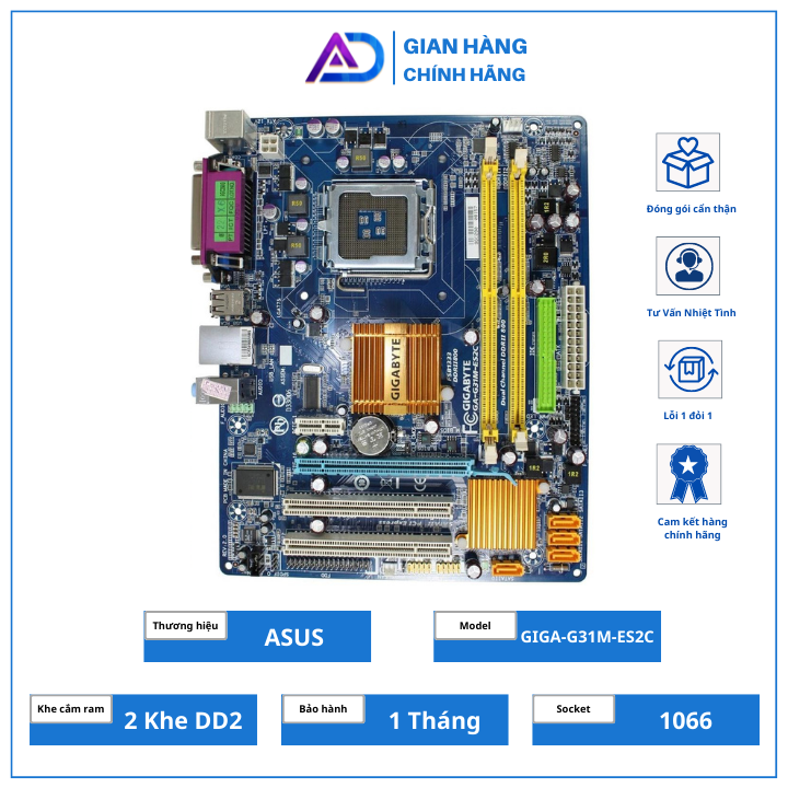 Main Asus Giga G31 tặng CPU, FAN, FE chắn main đầy đủ