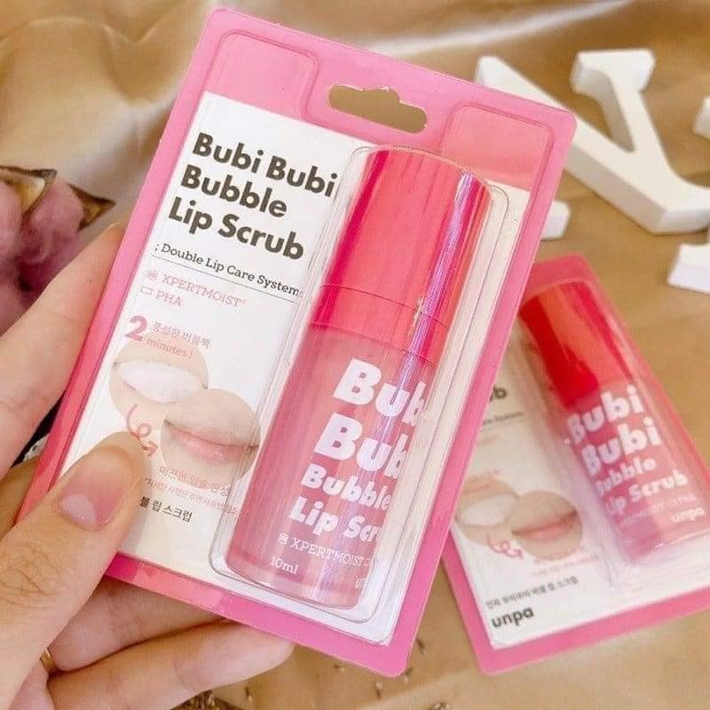 Tẩy tế bào chết sủi bọt cho môi unpa bubi bubi bubble lip scrub