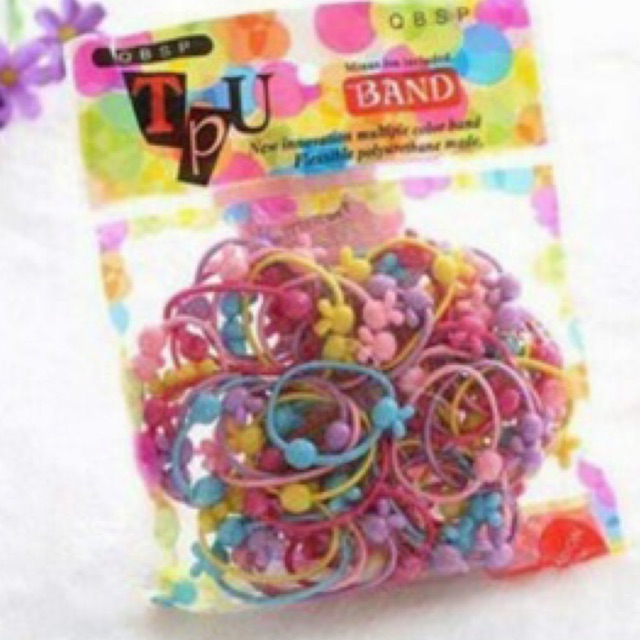 Túi 50 thun cột tóc cho bé