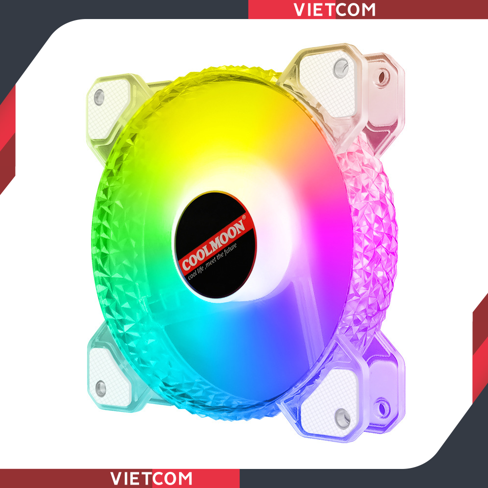 Fan case coolmoon d1 - led rgb - đồng bộ hub coolmoon