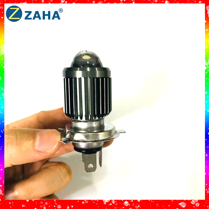 [HCM]Đèn pha led xe máy H4 bi cầu cos vàng pha trắng