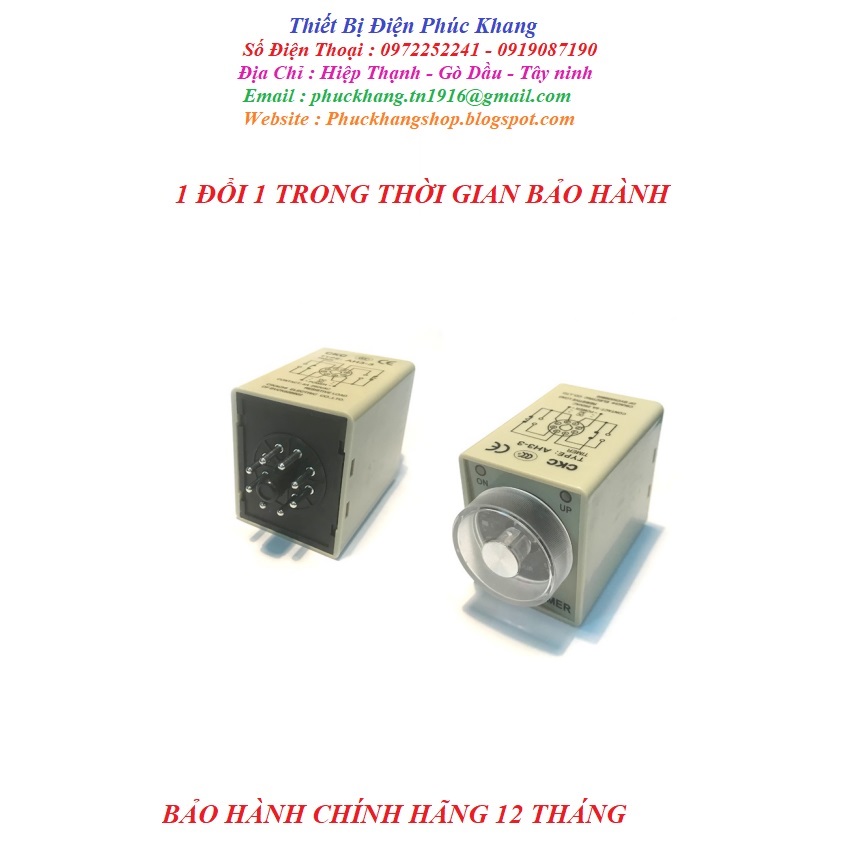 Rơle thời gian hẹn giờ tắt mở thiết bị điện AH3-3 1s