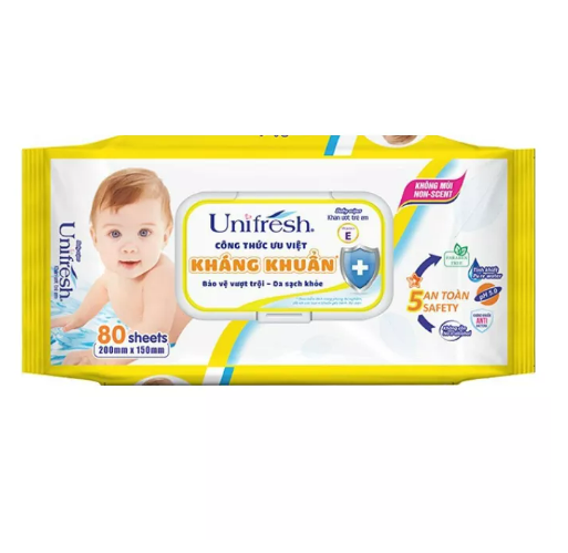 QT Combo 3 Khăn ướt UniFresh Vitamin E 80pcs