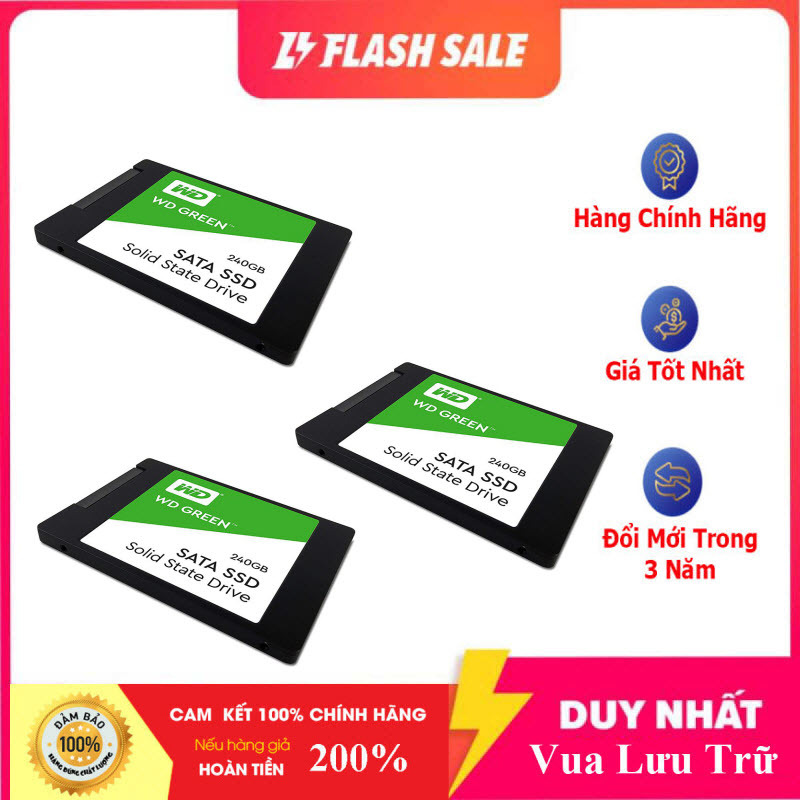 Bảng giá Bộ Combo 3 Sản Phẩm Ổ Cứng SSD WD Green 240GB 3D NAND - WDS240G2G0A - 100% Hàng Chính Hãng Phong Vũ