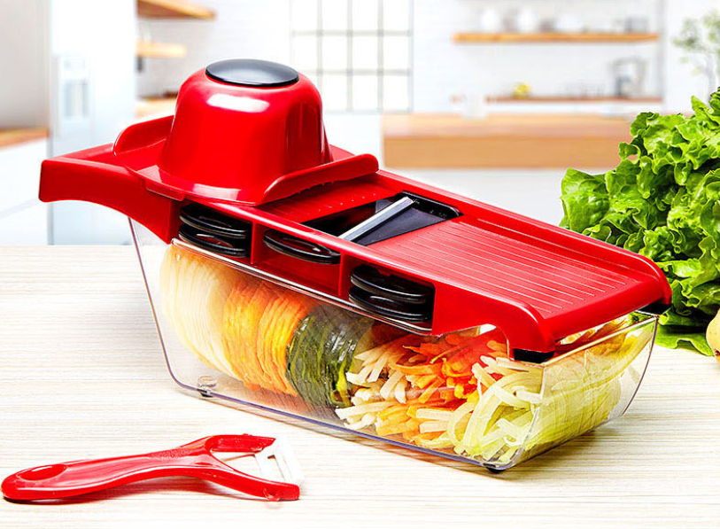 Dụng cụ nhà bếp dụng cụ bào sợi rau củ bộ cắt rau củ quả đa năng 8 món cách tỉa hoa quả Bộ dụng cụ cắt gọt đa năng Nicer Dicer Plus chế biến các loại rau củ quả nhanh chóng và đẹp mắt. Bảo hành 1 đổi 1