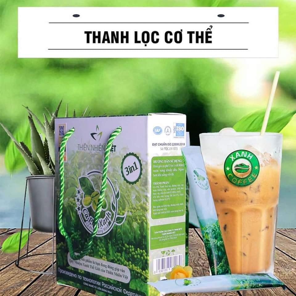 [HCM][ Combo 10 Hộp - Loại 10 gói ] Cà Phê Xanh - Thiên Nhiên Việt