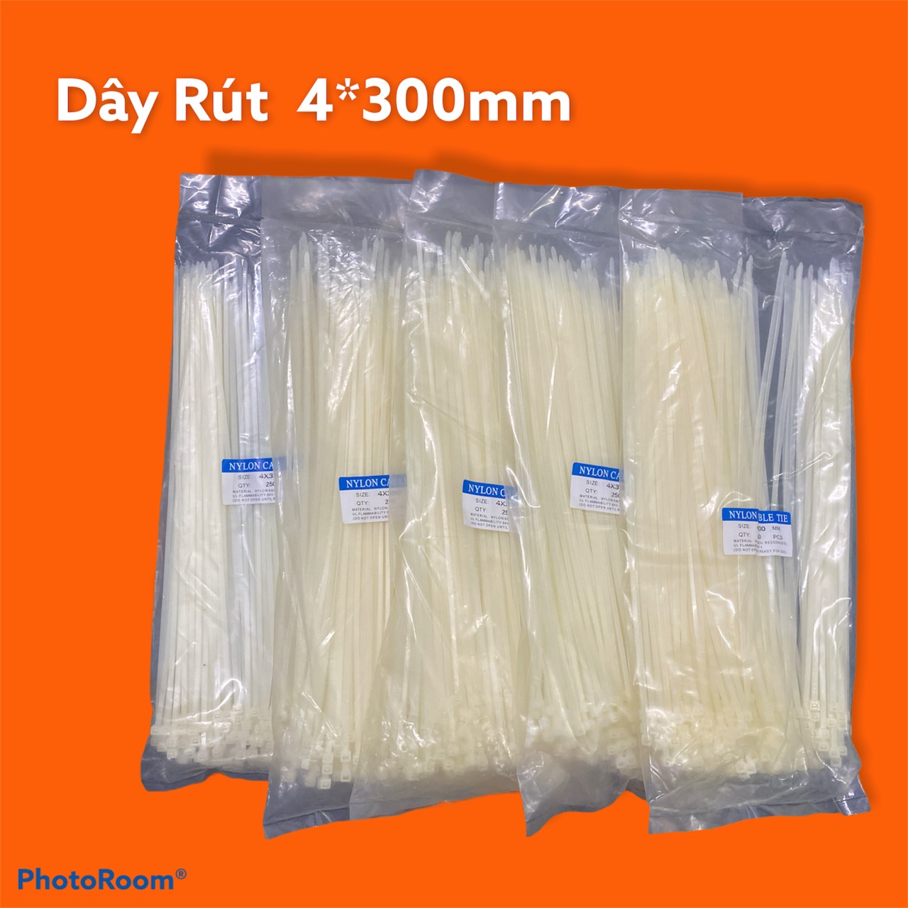 Dây rút nhựa 4*300mm ( ĐÓNG GÓI 1 BỊCH GỒM 250 SỢI DÂY RÚT )