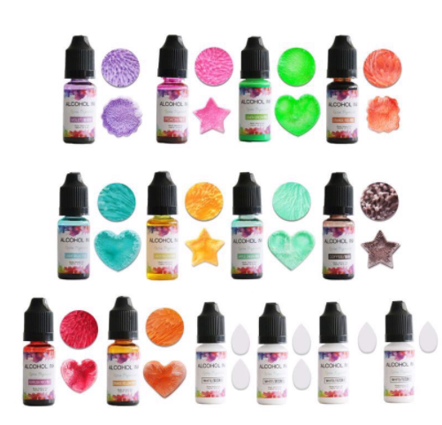 Bộ 10 Màu Pha Resin Ancohol Ink Tạo Hiệu Ứng Màu Loang - Trường Thịnh Sài Gòn