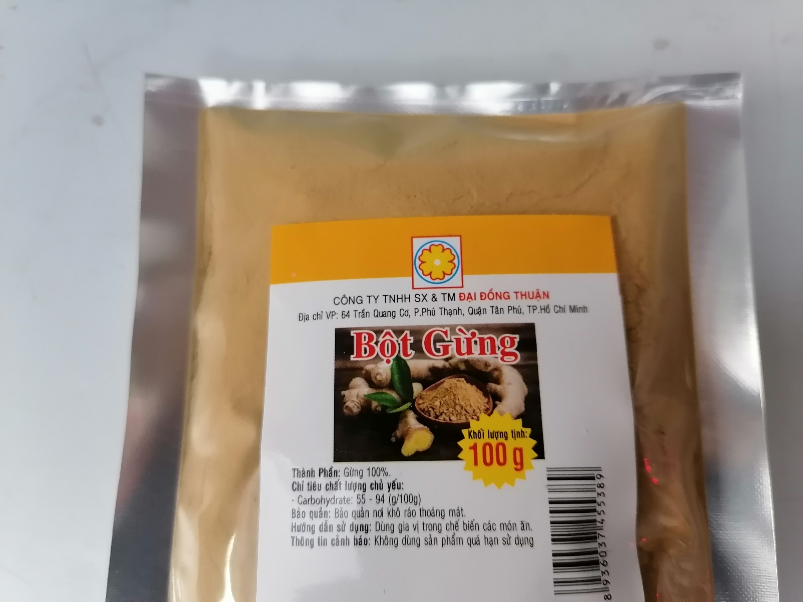 [100g] Bột gừng thực phẩm [VN] ĐẠI ĐỒNG THUẬN Ginger powder (bph-hk)
