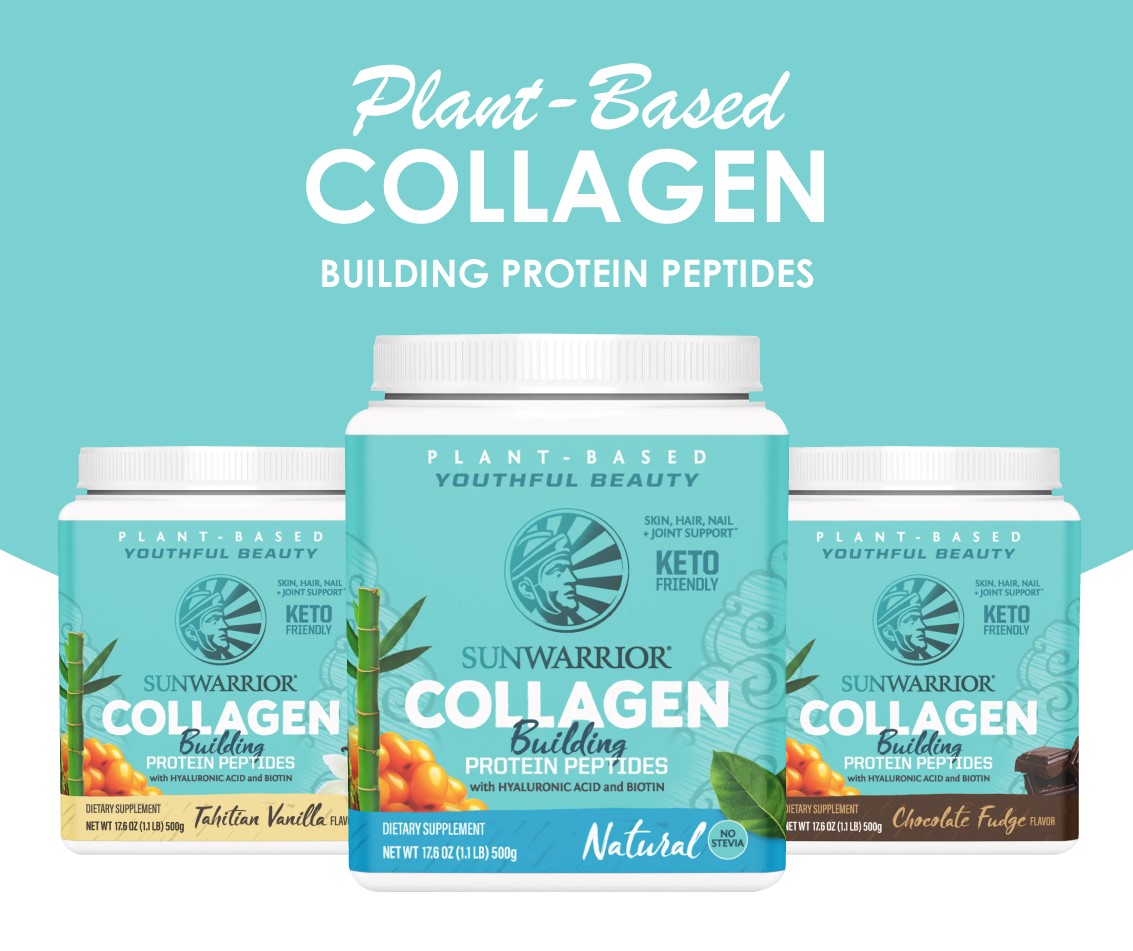 Bột thuần chay bổ sung collagen building protein peptides Sunwarrior 500g