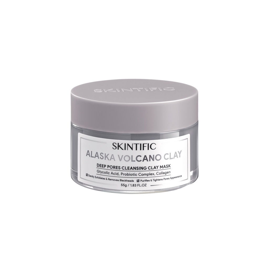 SKINTIFIC Mặt nạ đất sét tro núi lửa Alaska giúp làm sạch sâu 55g
