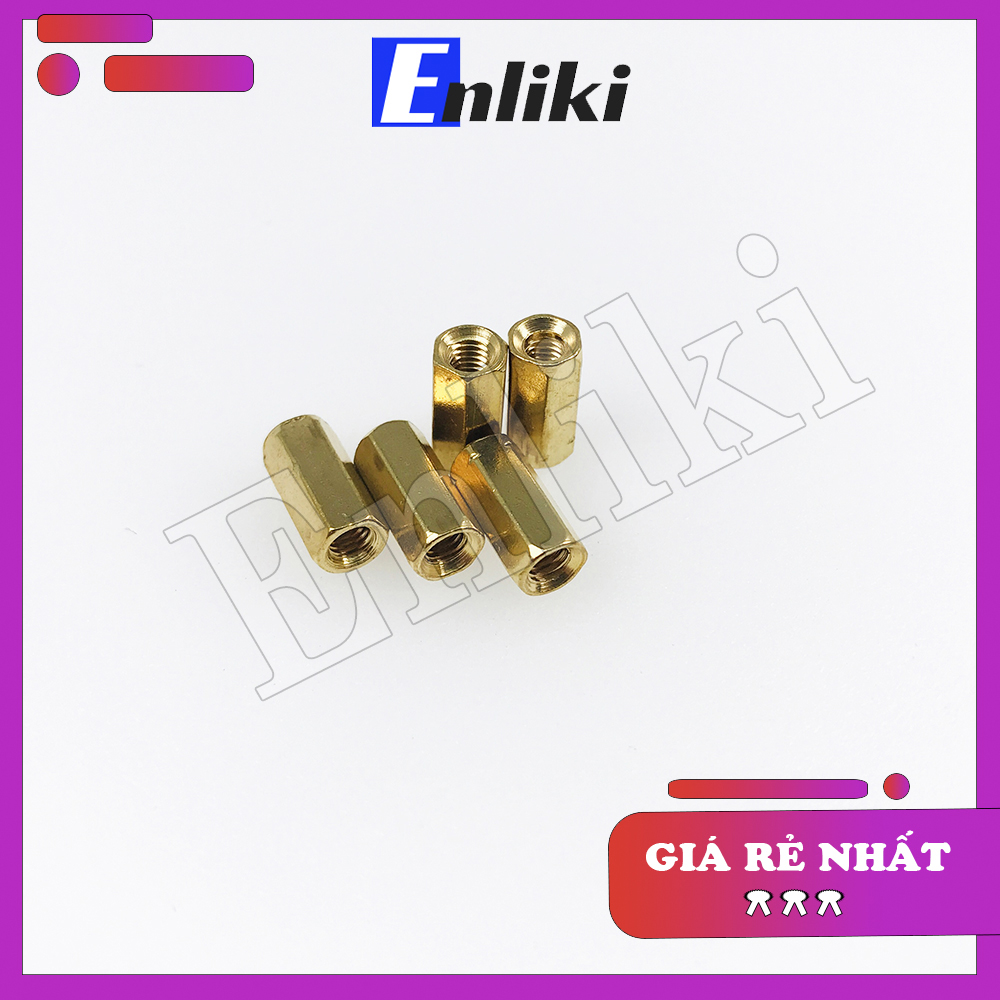 Cọc Đồng M3 Cao 10mm 2 đầu Cái-Cái