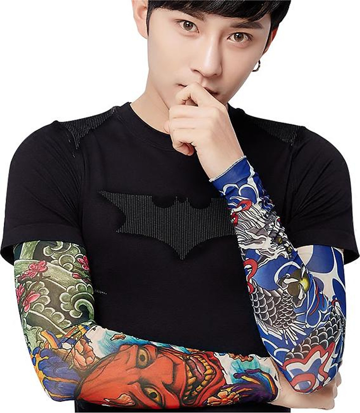 [HCM]Găng Tay Hình Xăm Tattoo 3D (2 Găng Tay Mẫu Ngẫu Nhiên)