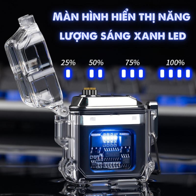 Bật Lửa Điện, Quẹt Điện Phong Thủy Plasma sạc USB Siêu Chống Nước MODEL 2022